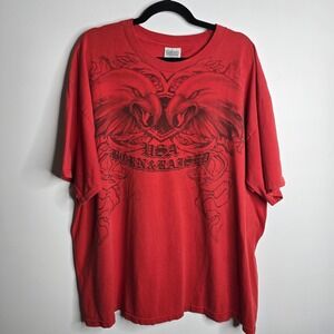 National Heritage USA‎ Born & Raised T-Shirt Size XXL Red Eagle America